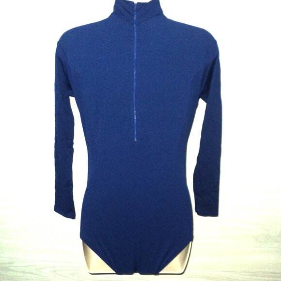 Body Wrappers Turtleneck Leotard Adult Size M Royal Blue #201 Dance Cheer NEW - Picture 3 of 3